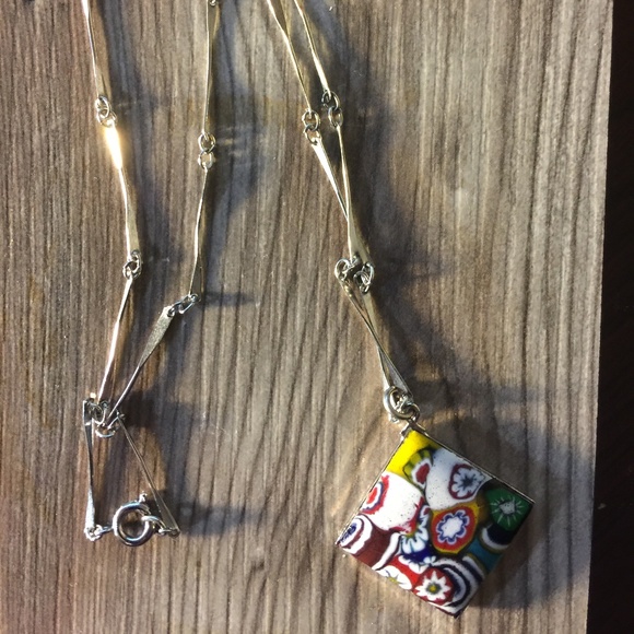 porcelain-ceramic pendant with chain - Picture 1 of 3